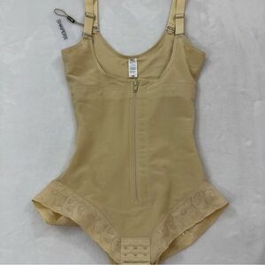 ShapeRx NWT Nude Beige Zip-Front Shapewear Bodysuit Women’s XS